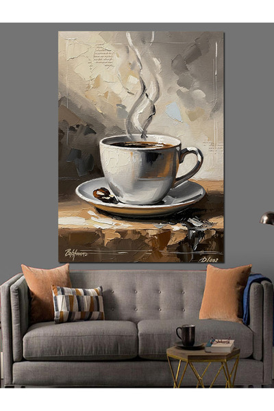 Artmeg Ceașcă de cafea clasică și pânză decorativă în plan apropiat - Tablou ...