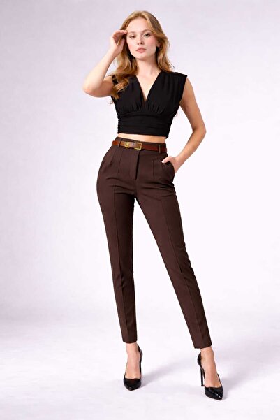 ANATOLIATEKSTILE Elegant Women's Pants, Office Business Casual Without Belt –...