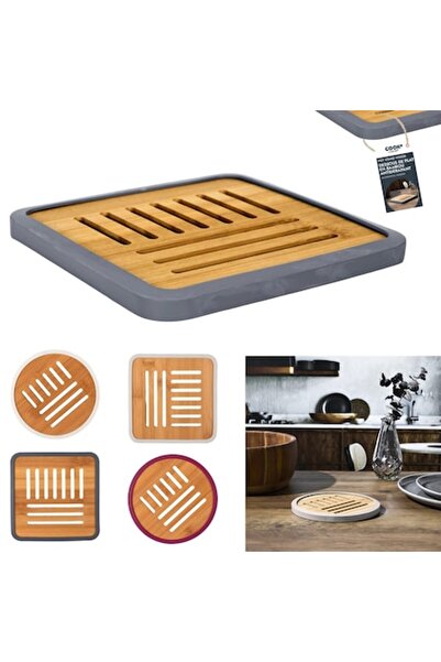 COOK Set of 4 Heat Resistant Bamboo Coasters