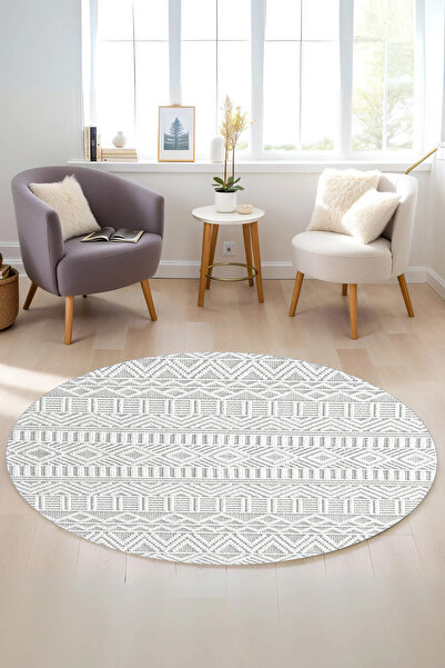 df home Salon Halısı Geometrik İskandinav Eskitmeli Dijital Baskı Yıkanabilir...
