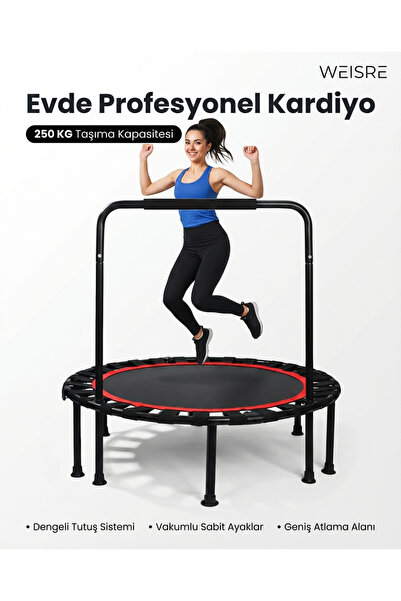 Weisre Katlanabilir Trambolin 100 Cm Tutacaklı 250 Kg Ev Tipi Fitness