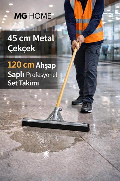 VENON Set ❤️Metal Çekpas 45 Cm ❤️ 120 Cm Ahşap Saplı ❤️Metal Endüstriyel Çekç...