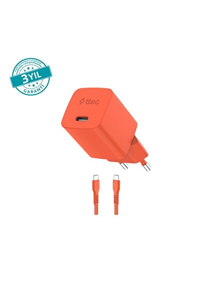 Ttec SmartCharger GAN 45W PD Seyahat Hızlı Şarj Aleti + USB-C - USB-C 3A Kabl...