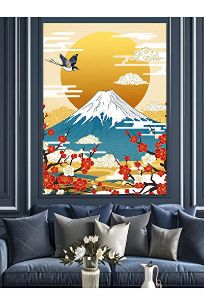 Artmeg Mount Fuji and Japanese Garden Decorative Canvas - Mdf Wood Table