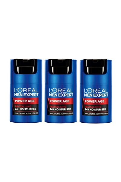 L'Oreal Paris Men Expert مرطب منشط مضاد للشيخوخة يدوم 24 ساعة، 50 مل حمض الهي...