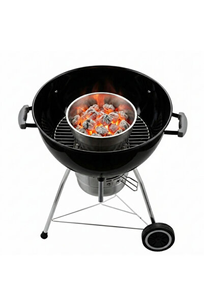 Meaty Cheesy Yuvarlak (Küre) Barbekü Kömür Tutucu Çember - Ters Düz Kullanıla...