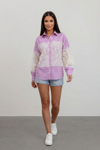 Cistern İstanbul Women's Lace Embroidered Shirt