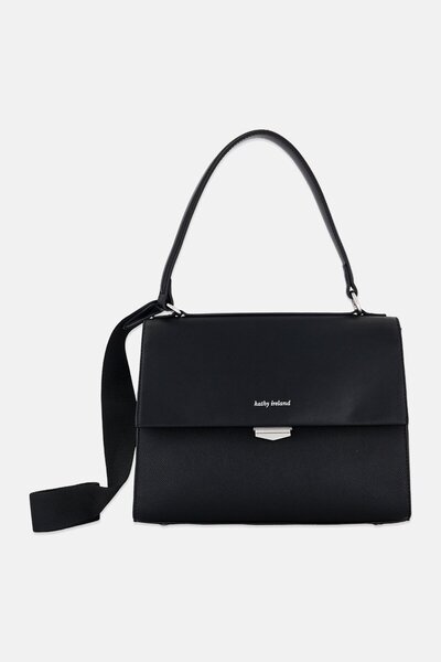 Kathy Ireland Women Brand Logo Handbag, Black