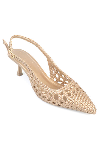 Capone Outfitters Laurie Knitted Pointed Toe Mid-Heel Open-Back Women's Shoes