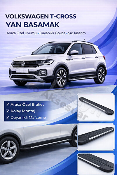 ACK Dizayn VOLKSWAGEN T-CROSS 2021+ ARACA ÖZEL YAN BASAMAK ALÜMİNYUM A+