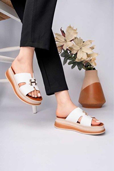 LEYDİ SHOES Maya Ortadan Single Buckle Slippers
