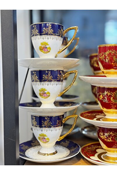 hediye Esterhomedecor 6 Person Porcelain Coffee Cup Set Fragonard
