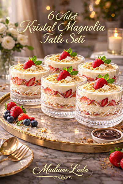 MADAME LUDA وعاء زجاجي كريستالي - وعاء فاخر للحليب والحلوى والآيس كريم والمان...