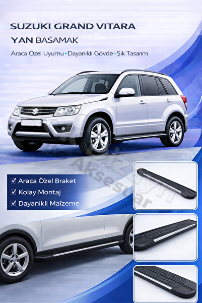 ACK Dizayn SUZUKİ GRAND VİTARA 2006-2015 ARACA ÖZEL YAN BASAMAK ALÜMİNYUM A+