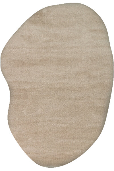 Cool Halı Puffy Koyu Bej Kalın Yumuşak Amorf Dekor Dalgalı Pofuduk Asimetrik ...