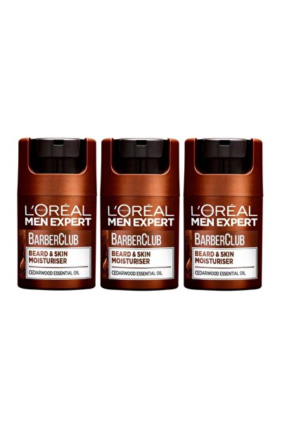 L'Oreal Paris Men Expert مرطب اللحية والبشرة من باربر كلوب، 50 مل × 3 قطع