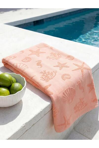 LC Waikiki Pink Seashell Patterned Beach Towel 70X140 cm (S6)