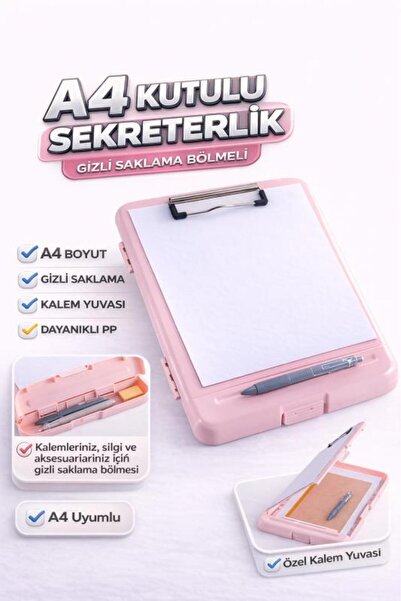 Umix A4 PP Kutulu Sekreterlik Kalemlikli Kapaklı Dosya – Pembe – 51013835