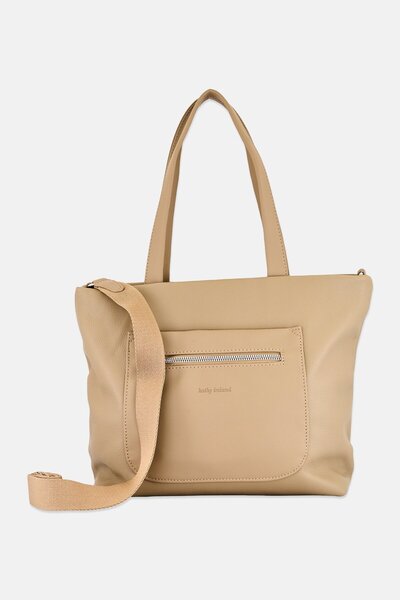 Kathy Ireland Women Brand Logo Handbag, Taupe