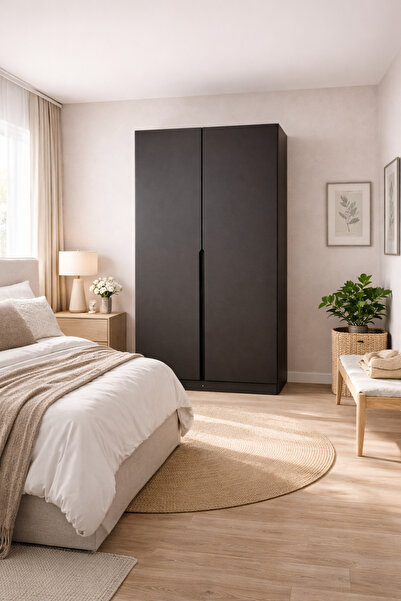 eos mobilya 5 Raflı 1 Askılı Sensörlü LED’li Gardırop 100x59x218 cm Sunta Kap...