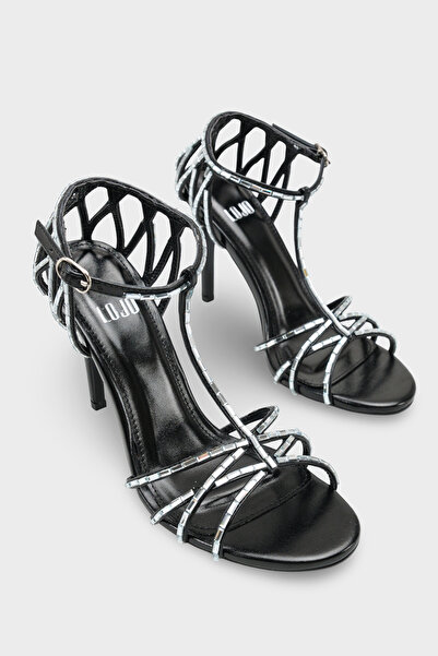 LOJO Pantofi de damă cu toc, cu vârf oval și detaliu cușcă la spate, Alessi N...