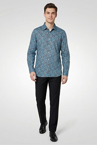 Replay Men Regular Fit Long Sleeve Floral Print Casual Shirt, Multicolor