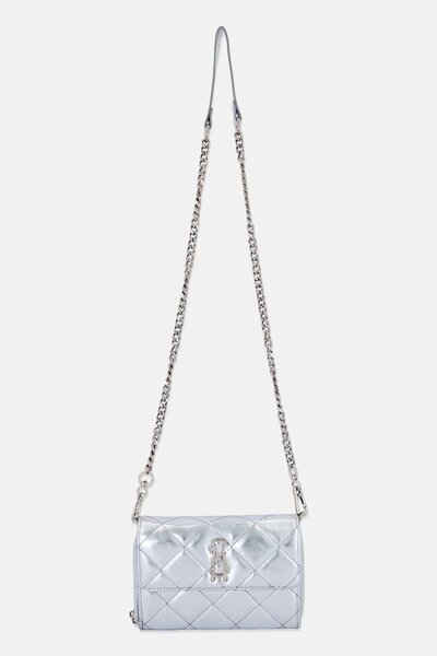 Steve Madden Women Brand Logo Cross Body Bag, Silver