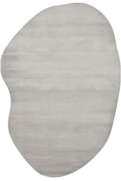 Cool Halı Puffy Krem Rengi Kalın Yumuşak Amorf Pofuduk Düz Renk Şekilli Giriş...