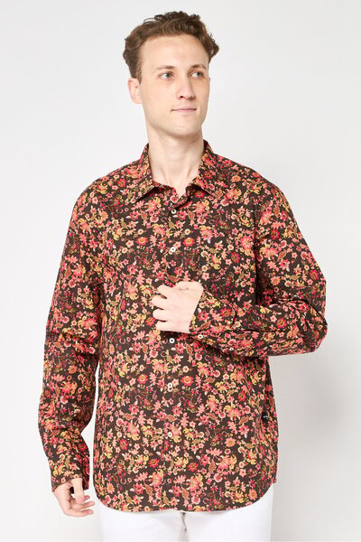 Replay Men Regular Fit Floral Print Long Sleeves Casual Shirt, Multicolor