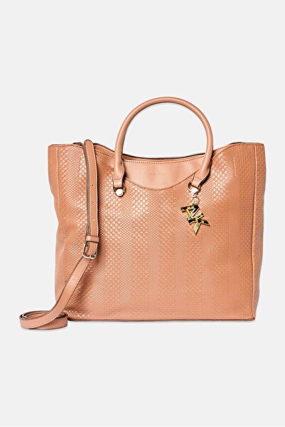 Anne Klein حقيبة يد نسائية بشعار العلامة التجارية، لون بني