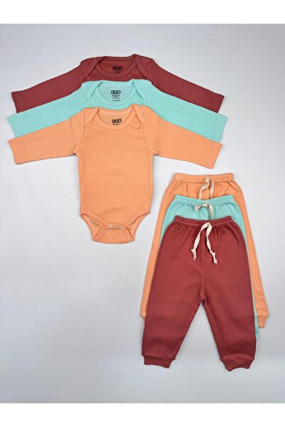 EFU BABY طقم ملابس أطفال مكوّن من 3 قطع للجنسين، مصنوع من قطن 100%، مطاطي، بأ...