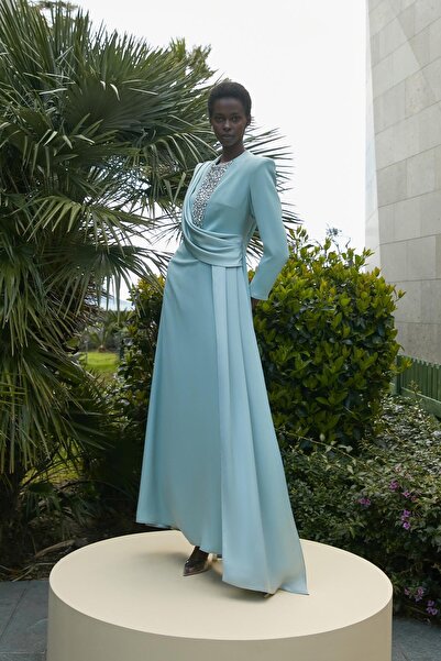 SENNA QUEEN SAPHIRE DRESS Mavi-Gri