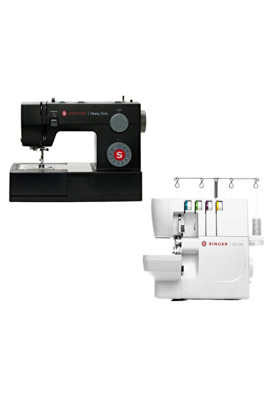 SİNGER SSinger 4432 Heavy Duty Dikiş Makinesi ve S0105 Overlok Makinesi Avant...