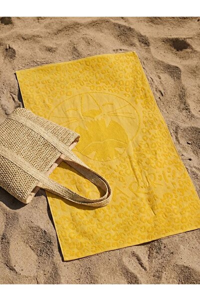 LC Waikiki Yellow Patterned Boy's Beach Towel 70X140 cm (S6)