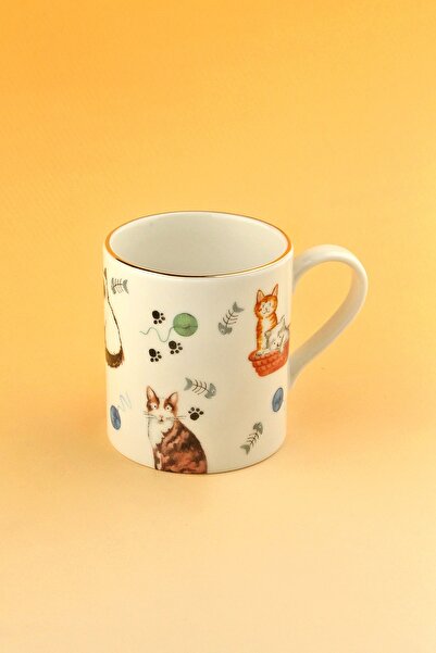Bursa Porselen Dekor Kitty Gold Gilded Porcelain Mug