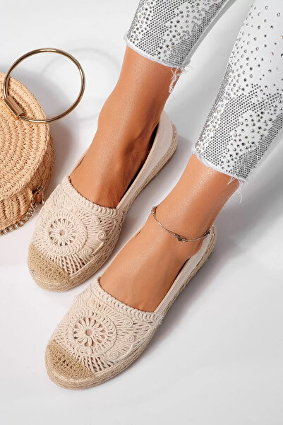 Zaira Women's beige Espadrilles made of eco- Leather suede Emma #24540