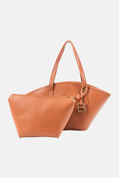 Lucky Bees Women Brand Logo Tote Bag, Tan