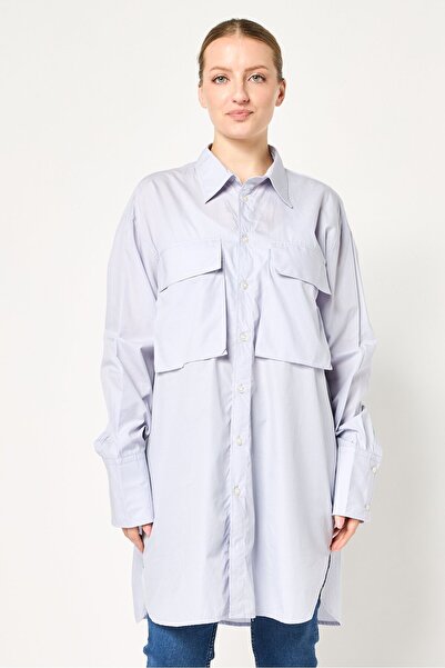 G-STAR RAW Women Regular Fit Long Sleeve Plain Casual Shirt, Lavender