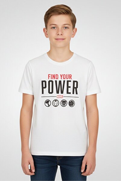 Marvel Kids Boy Short Sleeve Graphic Print T-Shirt, White