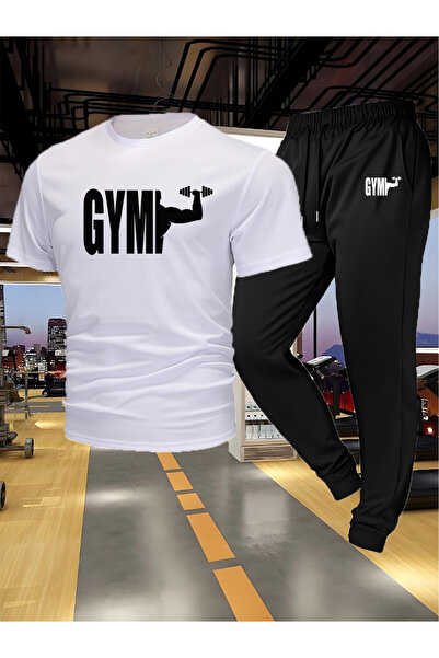 Rayan & Hoor Style Men's black and white Printed t-shirt black summer tracksu...