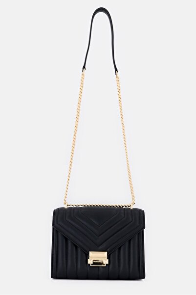 Michael Kors حقيبة كروس بودي بشعار العلامة التجارية للنساء، لون أسود