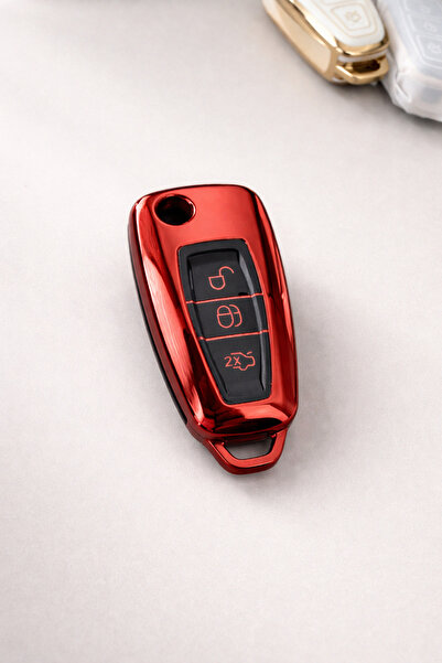 YıldızTuning غطاء مفتاح إكسسوارات فورد ترانزيت باللون الأحمر