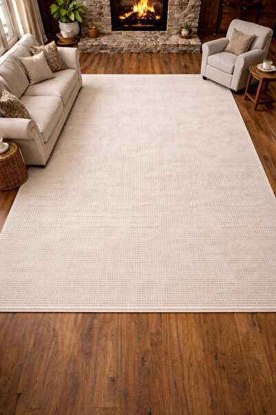 Hoomrugs Luxess Diamond 2011 Krem Akrilik Modern Makine Halısı