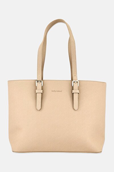 Kathy Ireland Women Brand Logo Tote Bag, Beige