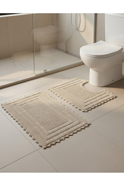 REDTAG سجادة حمام كروشيه رمادية بنية (قطعتان)