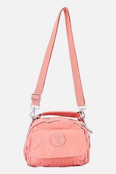 I Love Fashion Women Brand Logo Cross Body Bag, Peach