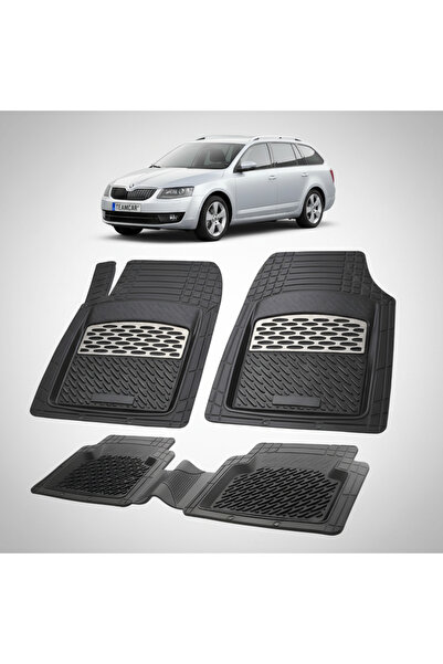 TEAMCAR Съвместими стелки за под за Skoda Octavia III Combi 2013-2020 | Сребърни