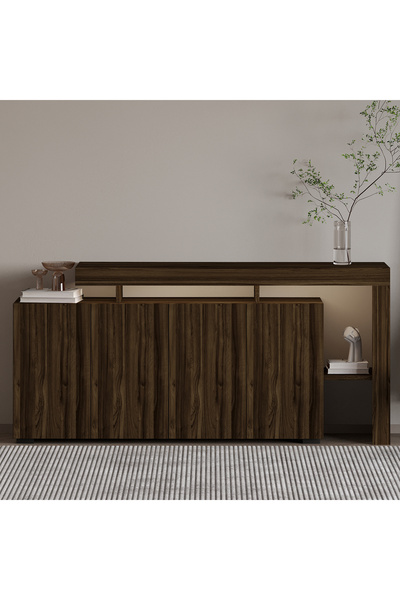 İNARCH DİZAYN Beliz LED Işıklı Modern Konsol – 170 cm, 4 Kapaklı ve İç Raflı ...