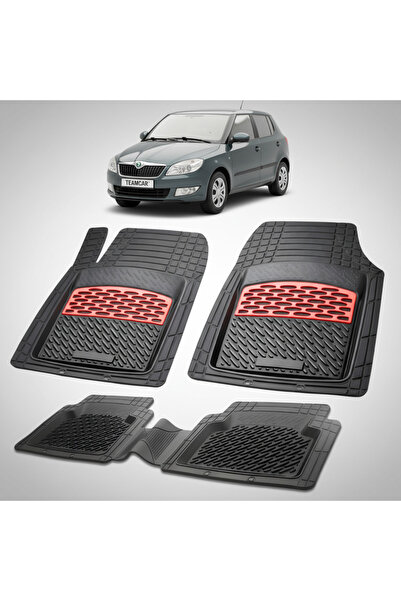 TEAMCAR Συμβατά πατάκια δαπέδου Skoda Fabia II Hatchback 2007-2014 | Κόκκινο