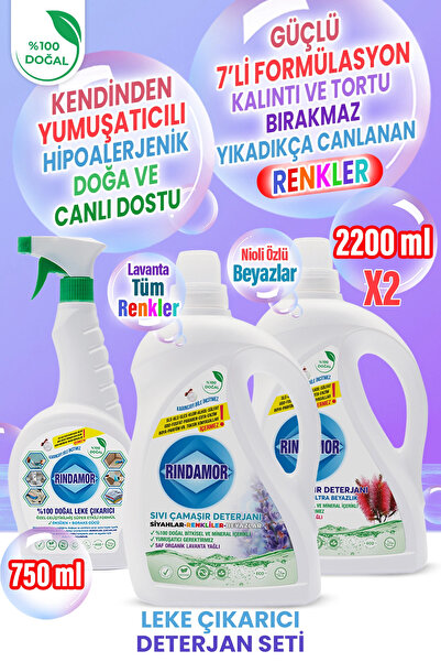 RINDAMOR % 100 DOĞAL BİTKİSEL BEYAZLAR NİOLİ-TÜM RENKLER LAVANTA ÇAMAŞIR DETE...